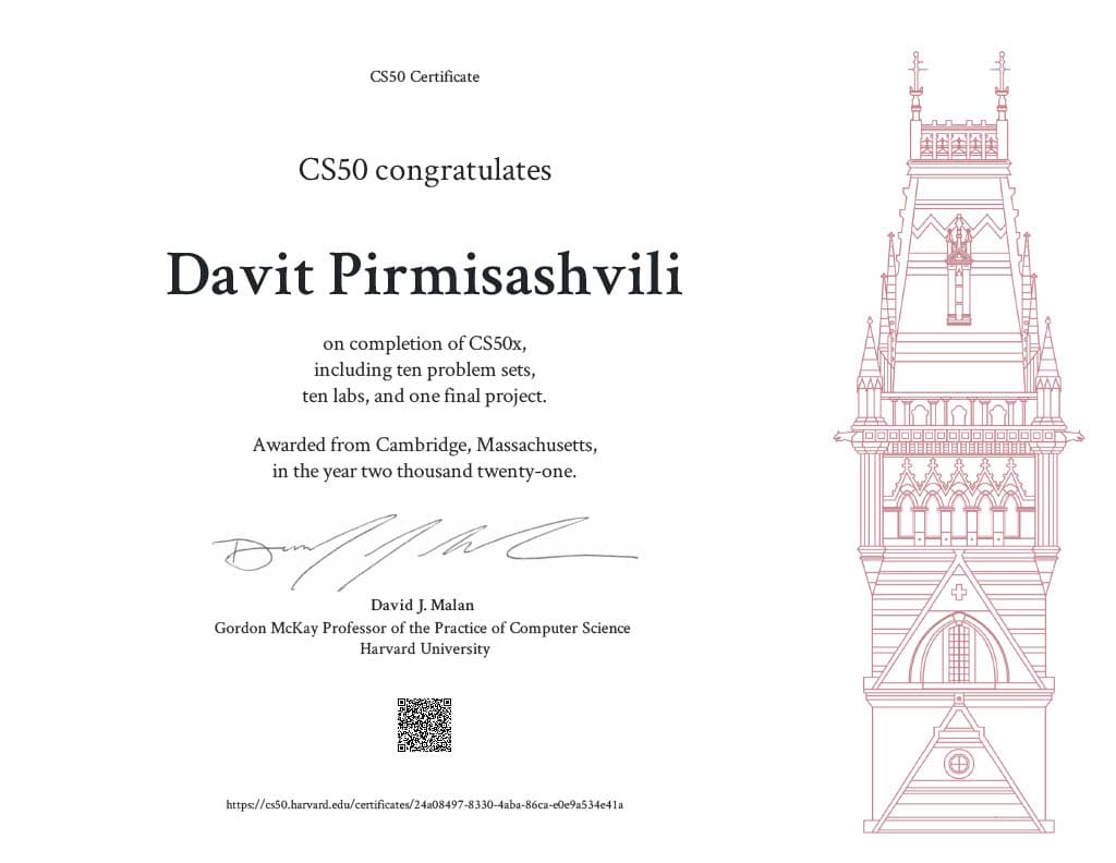 CS50 Certificate